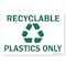 Signmission OSHA, 5" Height, Decal, 7" x 5", Landscape, Recyclable Plastics Only with Graphic OS-MISC-D-57-L-19510 - alternate 1
